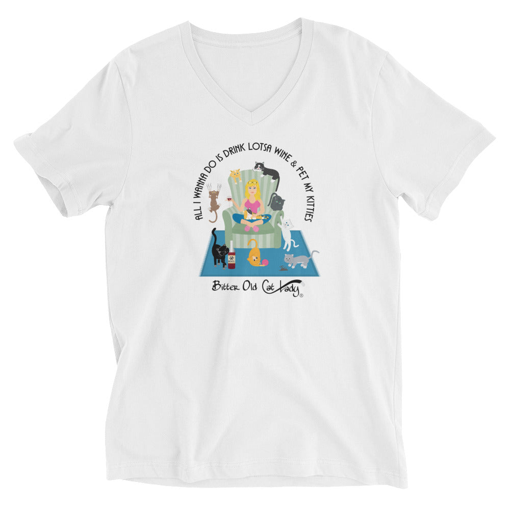 Unisex Short Sleeve V-Neck T-Shirt